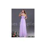 Light Purple One Strap Bridesmaid Wedding Dresses / Pleated Bridesmaid Ball Gowns