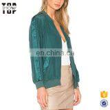 Oem 2017 Ribbed Trim Jacket Bomber Jacket Women Jackets for Women thumbnail-2