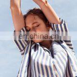 2017 Ladies Summer Fashion Casual Mixed Striped Loose Plus Size Tshirt thumbnail-3