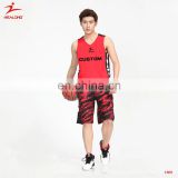 Healong Customisable Basketball Jersey Color Wholesale Sublimation Basketball Uniform Black Sportwear
