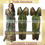 6029# Latest Fashion 2017 Peacock Fat Ladies Floral Printed Summer Casual Maxi Bohemian Maternity Dress Plus Size Women Clothing thumbnail-1