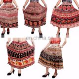 Hippie Boho Gypsy Floral Tribal Batik Animals Elastic Waist Long Skirt Dress Skirt handprinted long jupe falda Indian gypsy kjol