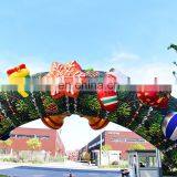 Popular Xmas Lighting Decoration Holiday Colorful Archway LED Inflatable Christmas Arch With Bell thumbnail-6