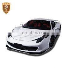 Auto Veloc Style Carbon Fiber Rear Spoiler Front Lip Side Skirts Body Kit For Ferrari 458 Italia thumbnail-1