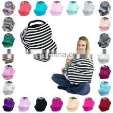 3 in 1 Infant Baby Car Seat Cover Rayon Nursing Canopy Stripe Shopping Cart Stroller Accessories