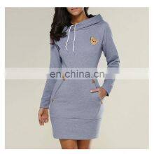 Wholesale Custom Brand Women's Plus Size Casual Sports Sweater Skirt Top Crop DIY Guillotine Bear Hoodie S-5XL thumbnail-2