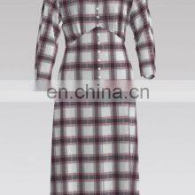 Fashion Trend 100% Cotton Yarn Dyed Seersucker Check Design For Women thumbnail-3