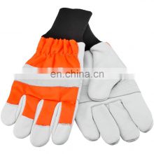 HPPE Lining Cow Grain Leather Driver Chainsaw Operator Cut Resistant Work Glove