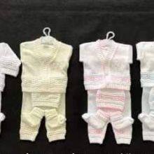 Knitted Baby Set Four Pieces Baby Clothes Soft Baby Sweater Set thumbnail-2