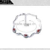 Casual Style Jewelry Fashion Flower Charms Platinum Plated Brass Jewelry Bracelet thumbnail-6