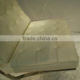 Replica High Grade Italian Genuine Leather Ludwing Mies Van Der Rohe Cream Color Barcelona Leisure Sofa for Living Room thumbnail-4