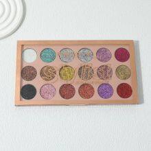 18 Makeup Glitter Color Palette Eyeshadow Customized Logo Duochrome Pressed Glitter Eyeshadow La Sombra De Ojos