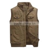 Fashional designed multi-pockets outdoor cotton men vest&waistcoat