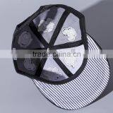 Star Style Cute Hand Embroidery Men Women Hiphop Black Leather Flat Baseball Cap thumbnail-6
