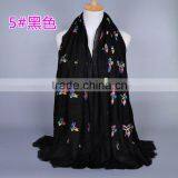 Latest Design Cotton Colorful Butterfly Emboridery Scarf Shawl thumbnail-6