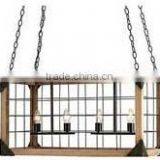 Retro Unique Style Wooden Basket Hanging Lamp