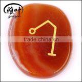 45*35*7mm Carnelian Engraved Gemstone Reiki Healing Stone Set thumbnail-5