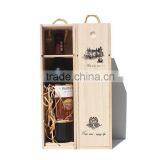 High End Custom Logo Printed Single Pine Wood Wine Gift Box thumbnail-2