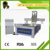 2016 new hot sale high quality stepper vacuum table pneumatic Tool changer multi-head wood engraving machine
