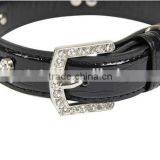 PU Material Dog Collar with Bone Shape Diamond