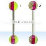 Triple color striped glow ball barbells