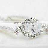 18K Rose Gold and White Gold Plated Jewelry Women Chain and Micro AAA Cubic Zircon Pave 2 Carat Pear Cut CZ Bracelet thumbnail-2