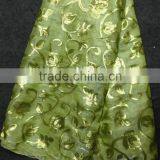 2016 Embroidery With Beautiful Flowers Design Korea Silk Lace Fabric for Party thumbnail-1