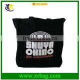 Custom Black Cotton Fabric Tote Shopping Bag thumbnail-5