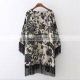 Summer Fashion Beachwear With Fringes Free Size Turkish Kaftan thumbnail-2