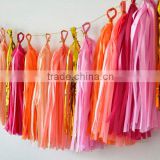 Colored Party Decorations Tissue Paper Tassel Garland Wholesale Paper Pom Poms