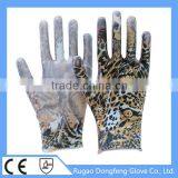 CE EN420 Approved 13g Poly Sexy Leopard Print Gloves for General Handing thumbnail-2