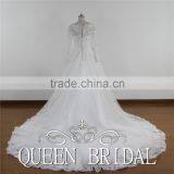 Long Sleeve Appliqued Lace Crystal Beaded Arabic Wedding Dress For Muslim Woman Quality Choice thumbnail-4