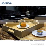 Golden faux leather coffee tray