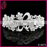 Fancy Bridal White Crystal Stones Flower Hair Clips thumbnail-1