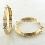 18K Gold Plated Plain Hoop Earrings