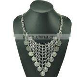 New Gypsy Boho Ethnic Silver Plated Alloy Coin Tassel Charm Necklace thumbnail-5