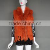 Rabbit fur vest with Fur collar 2016 New style ladies vest/cape