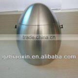 Double Wall Egg Shaped Double Walled Stainless Steel Ice Bucket With Two Ear