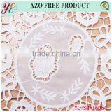 White Circular Flower Woven Mesh Embroidery Lace Fabric With Holes thumbnail-3