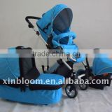 4 wheels baby prams 3 in 1,3 position seat, 5 point safety belt with one touch double shaker.