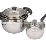 10PCS Stainless Steel Cookware Set With Stock Pot Milk Pot Frying Pan Soup Pot thumbnail-2