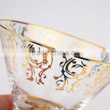 Set of 2 Gold Rimmed Dinner Appetizing Crystal Salad Glass Bowl Set thumbnail-2