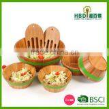 High Quality Bamboo Bowl,bamboo Salad Bowl With Server thumbnail-2