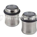 SINOGLASS trade assurance with magnetic see through top stainless steel spice jar