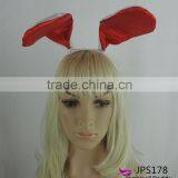 Red Satin Long Rabbit Ears Headdress Halloween Props Party Headwear thumbnail-2