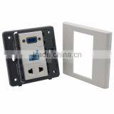 VGA, Cat6 Rj45, 2 Ports AC Power Wall Plate Support Customization thumbnail-3