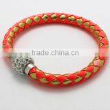 Mixed Colorful Customized Braided Leather Bracelet , Magnetic Buckle Leather Bracelet thumbnail-5