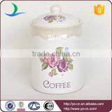 2015 Flower Decal Ceramic Food Canister Jars Wholesale thumbnail-4