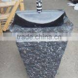 Nero Marquina Marble Pedestal Sink Free Standing Sink thumbnail-5