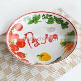 11" Porcelain Pasta Bowl With Decal Print thumbnail-1